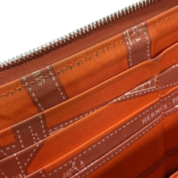 HERMES Azap Long silk in Epsom Brique - Picture 8 of 13